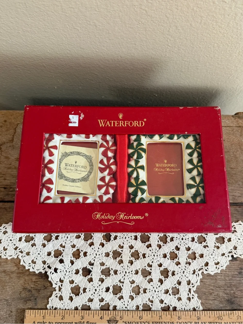 Waterford Peppermint Holiday Frames in Red & Green